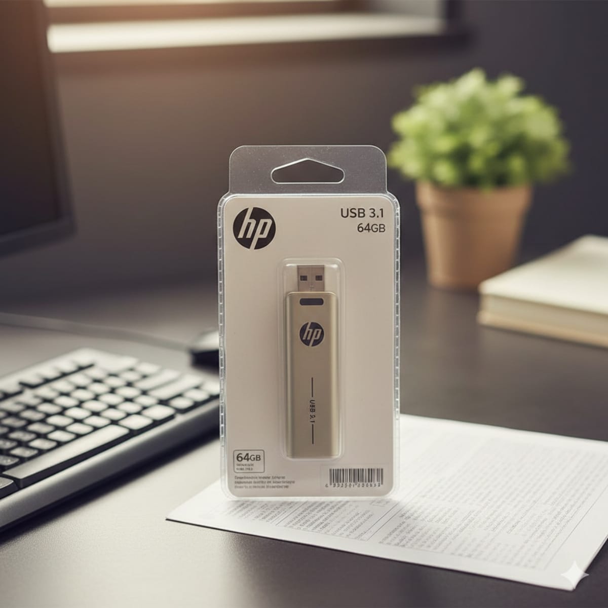 Pen Drive HP 712w 256GB USB 3.2 Gen 1 – Velocità Lettura 120 MB/s, Design Scorrevole Nero