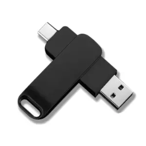Metal Rotary Pen Drive Printable Logo Dual Head Type C OTG USB