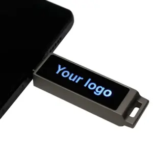 Light Emitting USB Flash Drive Metal USB Pen Drive Type-C Flash Disk