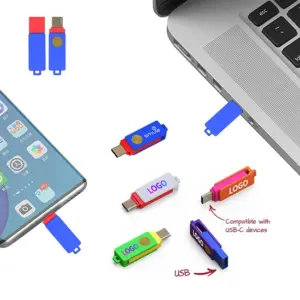Plastic Single Type-C USB Mobile Phone USB 3.0 Flash Drive Swivel Mini Drive