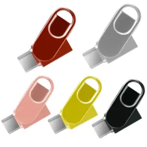 Type-C USB 2.0 3.0 Flash Drive Multicolour Metal Swivel USB Drive