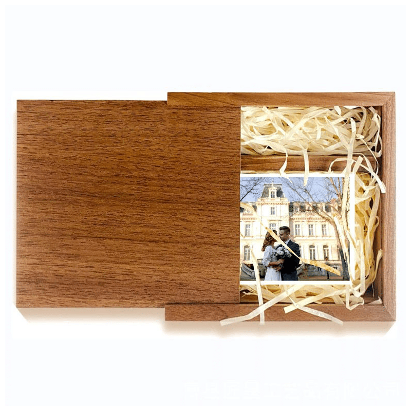 Elegante Scatola Portafoto Con Slot USB, 23x13 Cm, Perfetta Come Confezione Regalo Per Matrimoni E Ricordi (naturale)