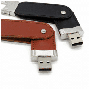 Portable Swivel Leather Flash Drive