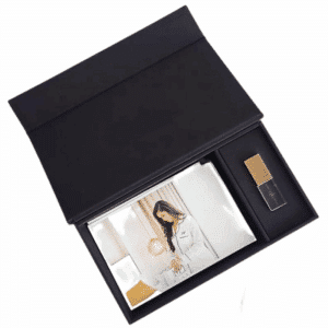 Custom Linen USB Photo Box