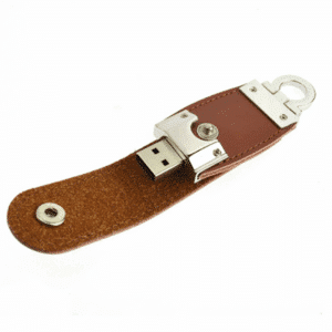 Sleek Metal USB Brand NEW Customized Leather USB Drive