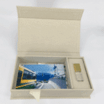 Hot Selling Linen USB Gift Box Crystal USB with Custom LOGO