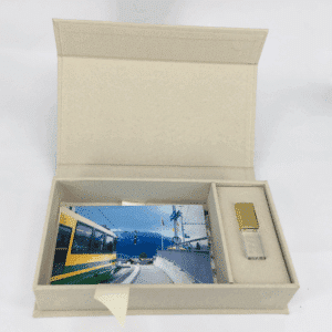 Hot Selling Linen USB Gift Box Crystal USB with Custom LOGO