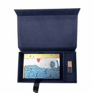 Customize Linen USB Photo Box Crystal USB Flash Drive