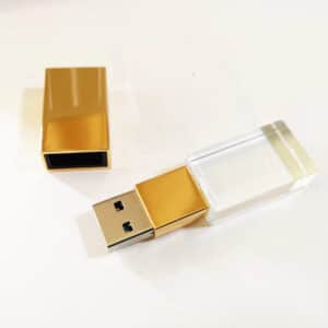Photography Flash Drive High Quality Crystal Golden USB Personalized