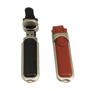 Custom Leather USB Flash Drive with Key Ring