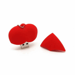 PVC Red Heart Shape USB Flash Drive