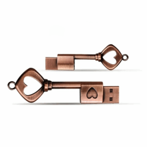 Heart-Shaped Rose Gold USB Flash Drive