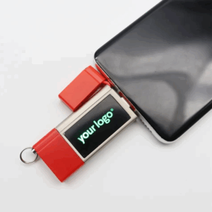 Green glow USB Laser Flash Drives Laser logo