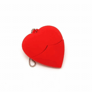 PVC Flash Red Heart Shape USB